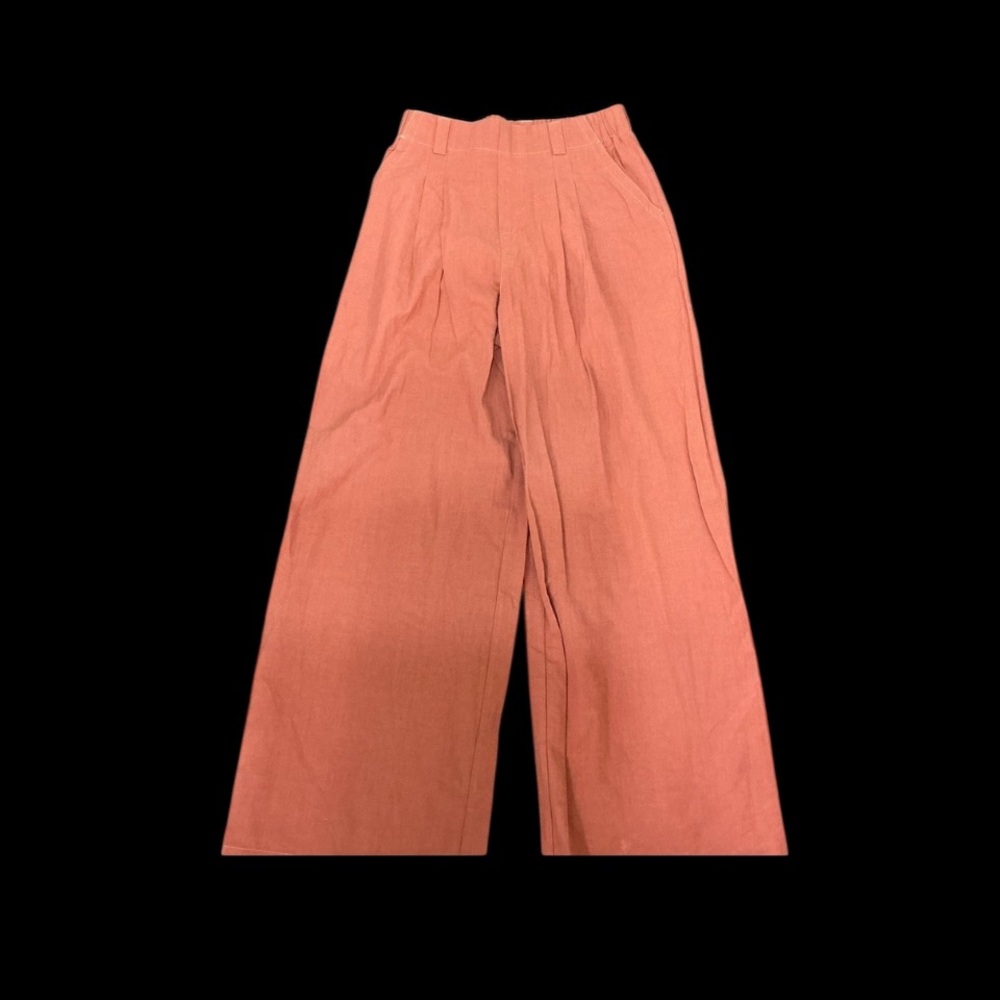 Rust Wide Leg Pants | Elastic Waist | Size S (Regular)